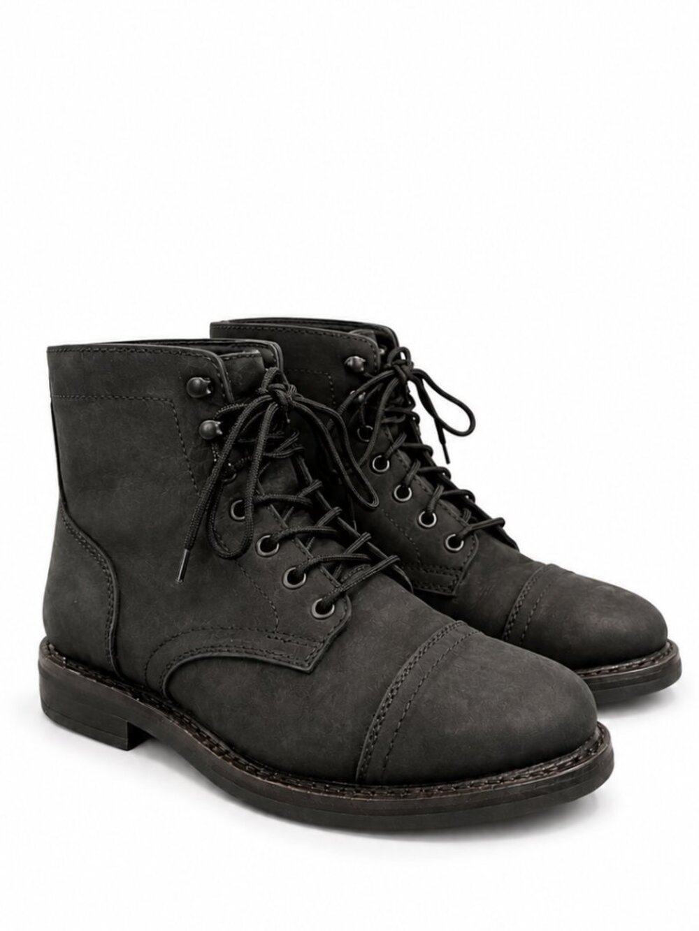 Thursday Captain Boots Women's 9 Black Nubuck Leather Goodyear Welt Lace Up EUC